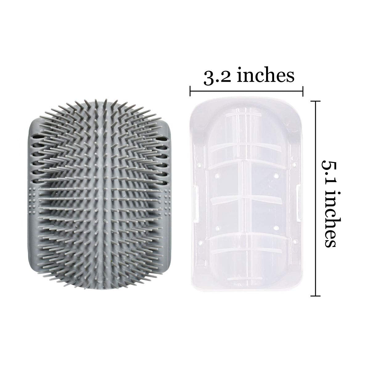 2 Pack Softer Self Groomer with Catnip Wall Corner Massage Comb Scratcher Grooming Brush Tool for Long & Short Fur Kitten Cats Dogs