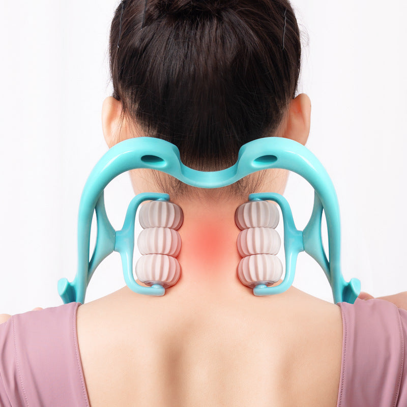 Multifunctional Manual Six-wheel Neck Massager Massage Relieve Roller Massage Tool - Horizon Good