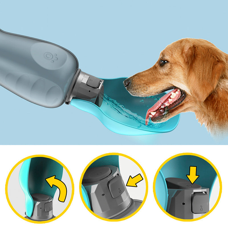800ml Dogs Water Bottle Portable High Capacity Leakproof Pet Foldable Drinking Bowl Golden Retriever Outdoor Walking Supplies Pet Products - Horizon Good