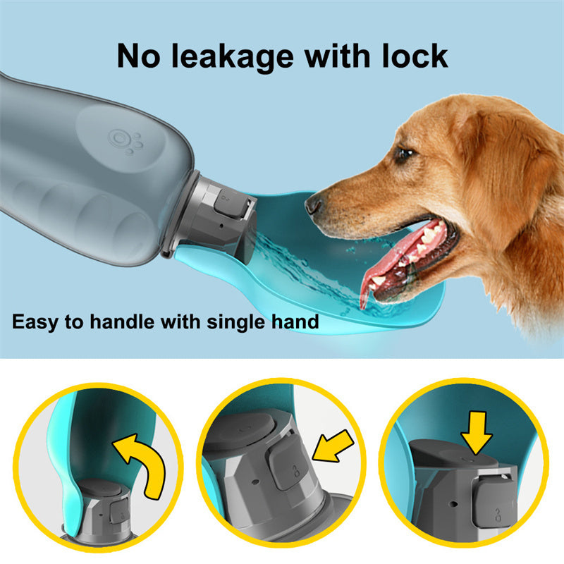 800ml Dogs Water Bottle Portable High Capacity Leakproof Pet Foldable Drinking Bowl Golden Retriever Outdoor Walking Supplies Pet Products - Horizon Good